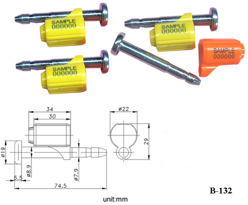 Self-locking Bolt Container Security Seals Plastic With ISO PAS 17712